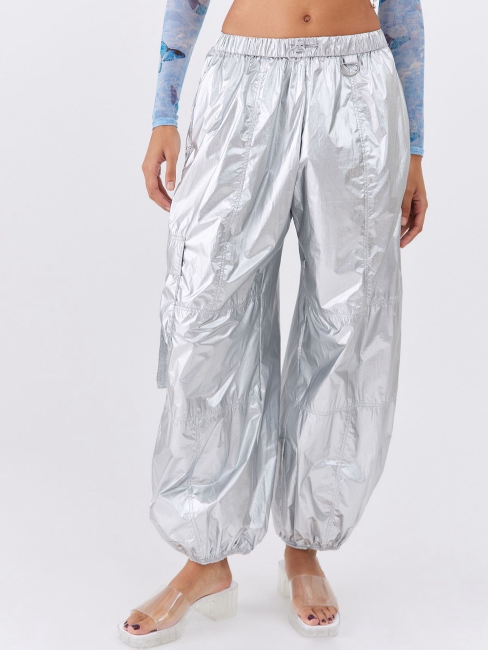 NWOT Jana Metallic Balloon Cargo Pant